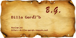 Billa Geréb névjegykártya
